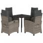 Preview: 5-tlg. Garten-Essgruppe mit Kissen Grau Poly Rattan