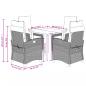 Preview: 5-tlg. Garten-Essgruppe mit Kissen Grau Poly Rattan