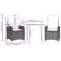 Preview: 3-tlg. Garten-Essgruppe mit Kissen Grau Poly Rattan