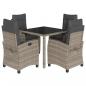 Preview: 5-tlg. Garten-Essgruppe mit Kissen Grau Poly Rattan
