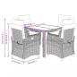 Preview: 5-tlg. Garten-Essgruppe mit Kissen Grau Poly Rattan