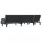 Preview: Schlafsofa in L-Form Dunkelgrau 260x140x70 cm Samt