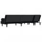 Preview: Schlafsofa in L-Form Schwarz 260x140x70 cm Samt