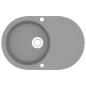 Preview: Granitspüle Einzelbecken Oval Grau 