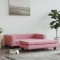 Preview: ARDEBO.de - Hundebett mit Verlängerung Rosa 100x50x30 cm Samt