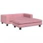Preview: Hundebett mit Verlängerung Rosa 100x50x30 cm Samt