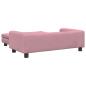 Preview: Hundebett mit Verlängerung Rosa 100x50x30 cm Samt