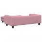 Preview: Hundebett mit Verlängerung Rosa 100x50x30 cm Samt