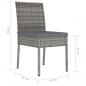 Preview: Garten-Essstühle 2 Stk. Poly Rattan Grau
