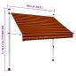 Preview: Einziehbare Markise Handbetrieben 200 cm Orange und Braun