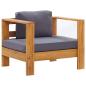 Preview: 4-tlg. Garten-Lounge-Set mit Kissen Grau Massivholz Akazie