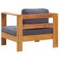 Preview: 4-tlg. Garten-Lounge-Set mit Kissen Grau Massivholz Akazie