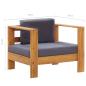 Preview: 4-tlg. Garten-Lounge-Set mit Kissen Grau Massivholz Akazie