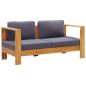 Preview: 4-tlg. Garten-Lounge-Set mit Kissen Grau Massivholz Akazie