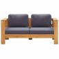 Preview: 4-tlg. Garten-Lounge-Set mit Kissen Grau Massivholz Akazie