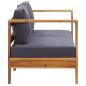 Preview: 4-tlg. Garten-Lounge-Set mit Kissen Grau Massivholz Akazie
