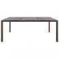 Preview: Gartentisch mit Glasplatte Braun 200x150x75 cm Rattan