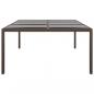 Preview: Gartentisch mit Glasplatte Braun 200x150x75 cm Rattan