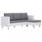 Preview: 3-Sitzer-Sofa mit Kissen Weiß Kunstleder