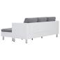 Preview: 3-Sitzer-Sofa mit Kissen Weiß Kunstleder