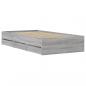 Preview: Bettgestell mit Schubladen Grau Sonoma 90x190 cm Holzwerkstoff