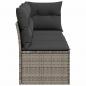Preview: Gartensofa mit Kissen 3-Sitzer Grau Poly Rattan