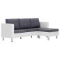 Preview: 3-Sitzer-Sofa mit Kissen Weiß Kunstleder