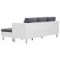 Preview: 3-Sitzer-Sofa mit Kissen Weiß Kunstleder
