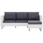 Preview: 3-Sitzer-Sofa mit Kissen Weiß Kunstleder