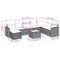 Preview: 9-tlg. Garten-Sofagarnitur mit Kissen Grau Poly Rattan