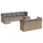 Preview: 10-tlg. Garten-Sofagarnitur mit Kissen Beige Poly Rattan
