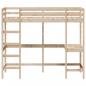 Preview: Hochbett mit Schreibtisch 90x200 cm Massivholz Kiefer