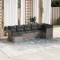 Preview: ARDEBO.de - 7-tlg. Garten-Sofagarnitur mit Kissen Grau Poly Rattan