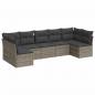 Preview: 7-tlg. Garten-Sofagarnitur mit Kissen Grau Poly Rattan