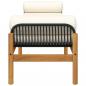 Preview: Gartenbank mit Kissen Schwarz Poly Rattan Akazie