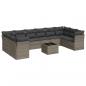 Preview: 11-tlg. Garten-Sofagarnitur mit Kissen Grau Poly Rattan