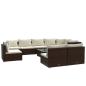 Preview: 10-tlg. Garten-Lounge-Set mit Kissen Poly Rattan Braun
