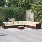 Preview: ARDEBO.de - 9-tlg. Garten-Lounge-Set mit Kissen Poly Rattan Braun