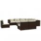 Preview: 10-tlg. Garten-Lounge-Set mit Kissen Poly Rattan Braun