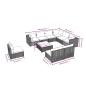 Preview: 10-tlg. Garten-Lounge-Set mit Kissen Poly Rattan Braun
