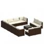 Preview: 13-tlg. Garten-Lounge-Set mit Kissen Braun Poly Rattan