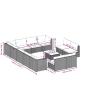 Preview: 13-tlg. Garten-Lounge-Set mit Kissen Braun Poly Rattan