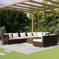 Preview: ARDEBO.de - 9-tlg. Garten-Lounge-Set mit Kissen Braun Poly Rattan