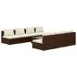 Preview: 8-tlg. Garten-Lounge-Set mit Kissen Poly Rattan Braun