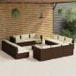 Preview: ARDEBO.de - 13-tlg. Garten-Lounge-Set mit Kissen Poly Rattan Braun