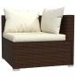 Preview: 13-tlg. Garten-Lounge-Set mit Kissen Poly Rattan Braun