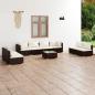 Preview: ARDEBO.de - 9-tlg. Garten-Lounge-Set mit Kissen Poly Rattan Braun