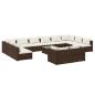 Preview: 13-tlg. Garten-Lounge-Set mit Kissen Braun Poly Rattan