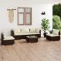 Preview: ARDEBO.de - 6-tlg. Garten-Lounge-Set mit Kissen Poly Rattan Braun
