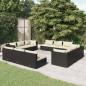 Preview: ARDEBO.de - 12-tlg. Garten-Lounge-Set mit Kissen Poly Rattan Schwarz